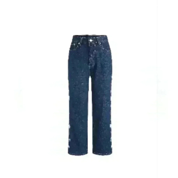CIDER HIGH WAISTED Side Floral Embroidery Jeans SIZE SMALL - Picture 1 of 6